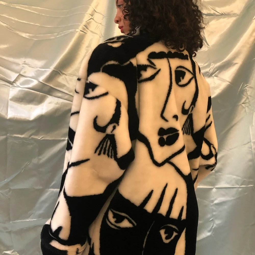 Archive Donnybrook original 1980s Faces cocoon coat - Picture 6 of 7